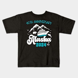 40Th Anniversary Wedding Alaska Cruise 2024 Vacation Kids T-Shirt